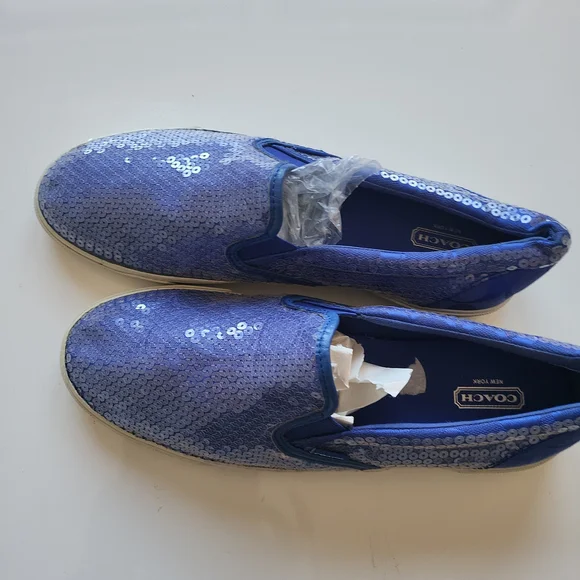 Nwot Coach New York Womens Kivy Slip On Shoes Purple Sequin Round Toe  sz- 9.5 . - Picture 3 of 4